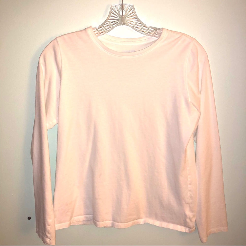 White Long-Sleeved Tee  |  Lands’ End